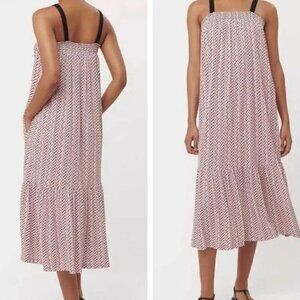 LOFT Chevron Print Flounce Pocket Maxi Dress Small